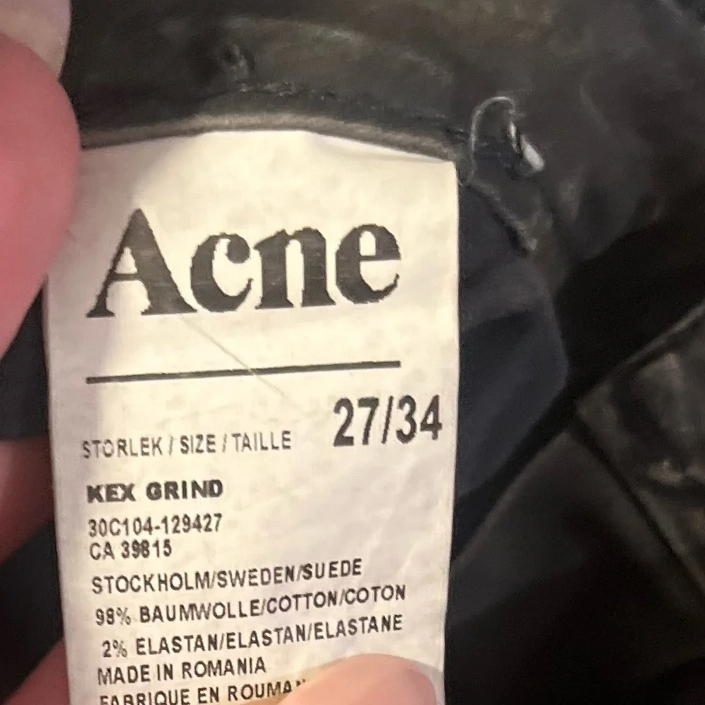 Vintage acne distressed black/gray jeans size 27 grunge preppy fringe - Picture 4 of 6